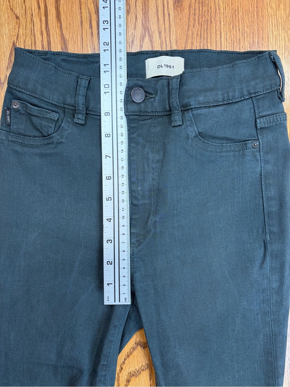 DL1961 Bridget Boot High-Rise Black Flare Raw Hem Jeans (27) - Picture 11 of 14